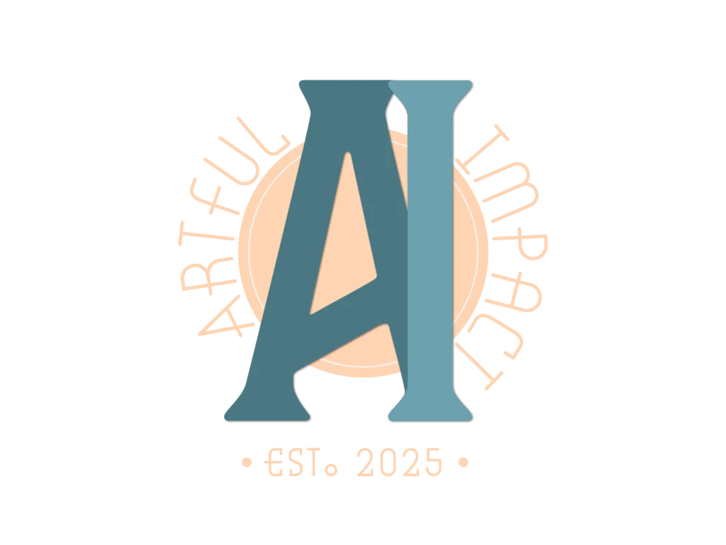 Artful Impact A lettermark logo design in teal and complementary colors